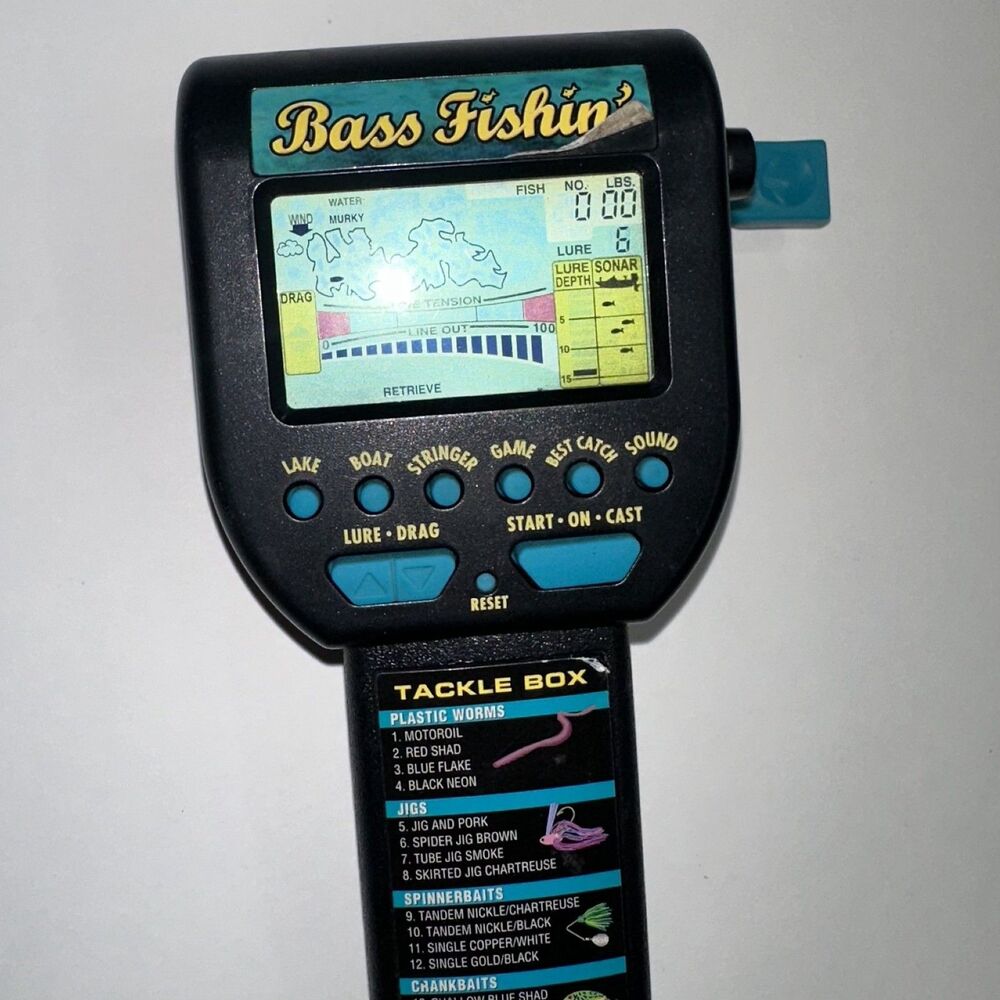 Radica Bass Fishin' 3732 Handheld Electronic Fishing Game Tested WORKS